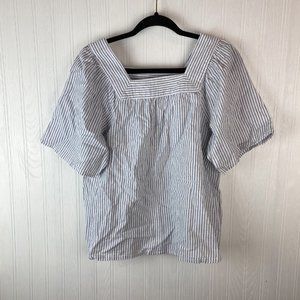 Gap Short‎ Sleeve Blue and White Stripe Size Small
